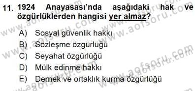 Çalışma İlişkileri Tarihi Dersi 2015 - 2016 Yılı (Final) Dönem Sonu Sınav Soruları 11. Soru
