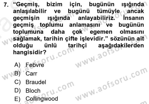Çalışma İlişkileri Tarihi Dersi 2018 - 2019 Yılı (Vize) Ara Sınav Soruları 7. Soru