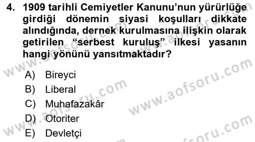 Çalışma İlişkileri Tarihi Dersi 2022 - 2023 Yılı Yaz Okulu Sınav Soruları 4. Soru