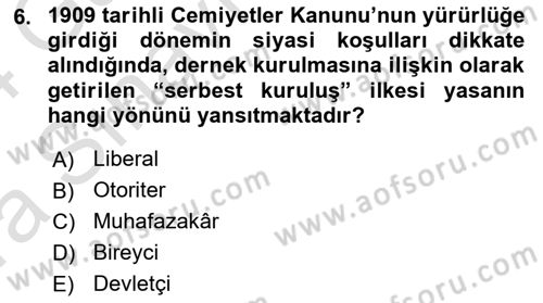 Çalışma İlişkileri Tarihi Dersi 2023 - 2024 Yılı (Vize) Ara Sınavı 6. Soru