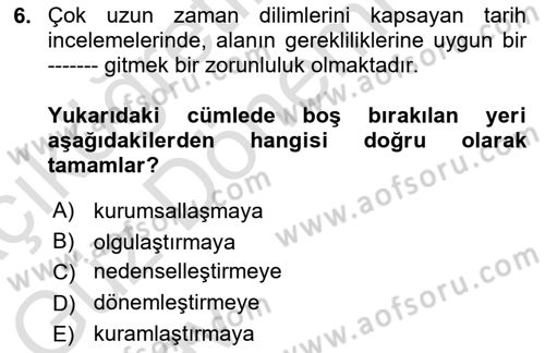 Çalışma İlişkileri Tarihi Dersi 2024 - 2025 Yılı (Vize) Ara Sınav Soruları 6. Soru