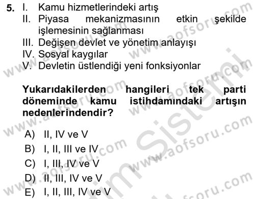Çalışma İlişkileri Tarihi Dersi 2025 - 2026 Yılı Yaz Okulu Sınav Soruları 5. Soru