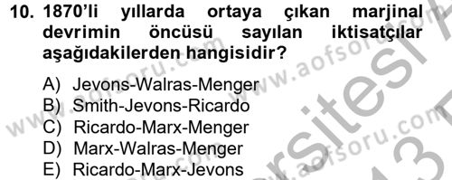 Gelir Dağılımı ve Yoksulluk Dersi 2012 - 2013 Yılı (Vize) Ara Sınav Soruları 10. Soru
