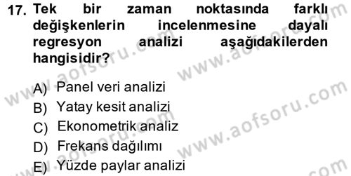 Gelir Dağılımı ve Yoksulluk Dersi 2013 - 2014 Yılı (Vize) Ara Sınav Soruları 17. Soru