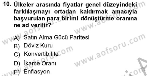 Gelir Dağılımı ve Yoksulluk Dersi 2013 - 2014 Yılı (Final) Dönem Sonu Sınav Soruları 10. Soru