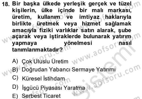 Gelir Dağılımı ve Yoksulluk Dersi 2013 - 2014 Yılı Tek Ders Sınav Soruları 18. Soru