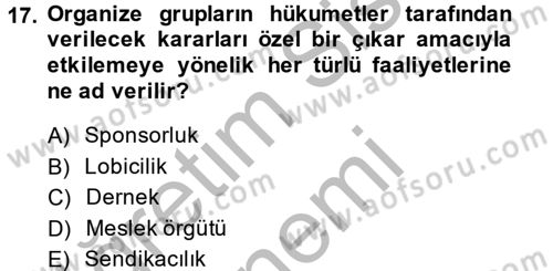 Gelir Dağılımı ve Yoksulluk Dersi 2014 - 2015 Yılı (Vize) Ara Sınav Soruları 17. Soru