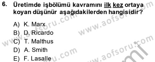 Gelir Dağılımı ve Yoksulluk Dersi 2014 - 2015 Yılı (Vize) Ara Sınav Soruları 6. Soru