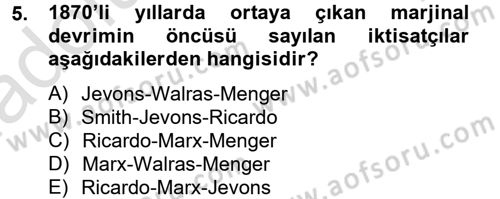 Gelir Dağılımı ve Yoksulluk Dersi 2014 - 2015 Yılı Tek Ders Sınav Soruları 5. Soru