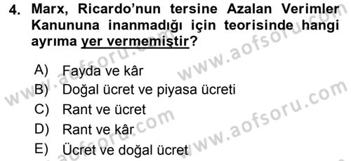 Gelir Dağılımı ve Yoksulluk Dersi 2015 - 2016 Yılı Tek Ders Sınav Soruları 4. Soru