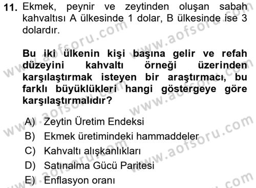 Gelir Dağılımı ve Yoksulluk Dersi 2016 - 2017 Yılı (Final) Dönem Sonu Sınav Soruları 11. Soru