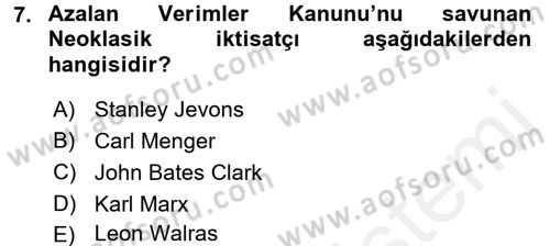 Gelir Dağılımı ve Yoksulluk Dersi 2017 - 2018 Yılı (Vize) Ara Sınav Soruları 7. Soru