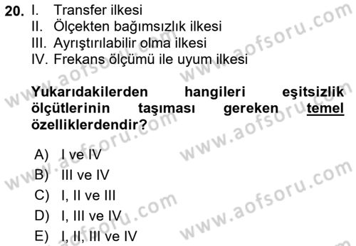 Gelir Dağılımı ve Yoksulluk Dersi 2018 - 2019 Yılı (Vize) Ara Sınav Soruları 20. Soru