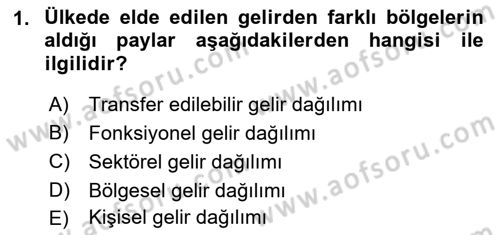 Gelir Dağılımı ve Yoksulluk Dersi 2018 - 2019 Yılı Yaz Okulu Sınav Soruları 1. Soru