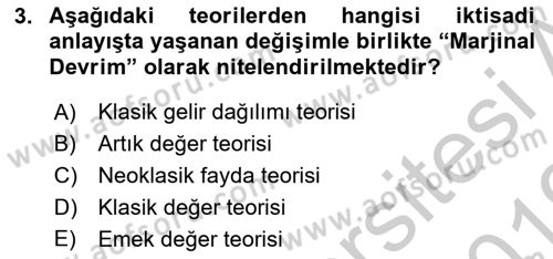 Gelir Dağılımı ve Yoksulluk Dersi 2018 - 2019 Yılı Yaz Okulu Sınav Soruları 3. Soru