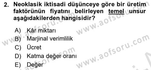 Gelir Dağılımı ve Yoksulluk Dersi 2021 - 2022 Yılı (Vize) Ara Sınav Soruları 2. Soru