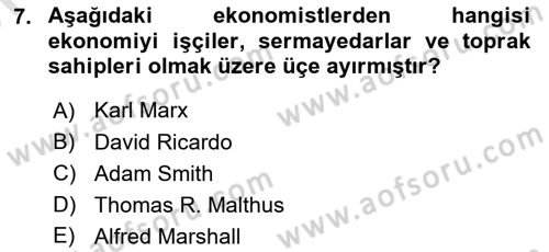 Gelir Dağılımı ve Yoksulluk Dersi 2021 - 2022 Yılı (Vize) Ara Sınav Soruları 7. Soru