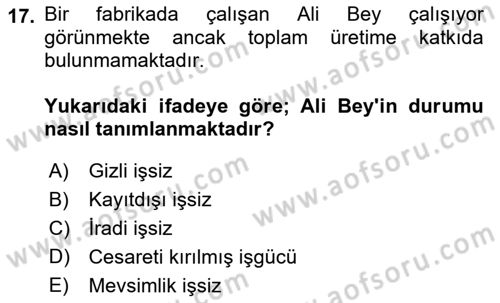 Gelir Dağılımı ve Yoksulluk Dersi 2021 - 2022 Yılı (Final) Dönem Sonu Sınav Soruları 17. Soru