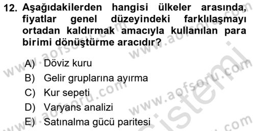 Gelir Dağılımı ve Yoksulluk Dersi 2021 - 2022 Yılı Yaz Okulu Sınav Soruları 12. Soru