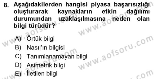 Gelir Dağılımı ve Yoksulluk Dersi 2021 - 2022 Yılı Yaz Okulu Sınav Soruları 8. Soru
