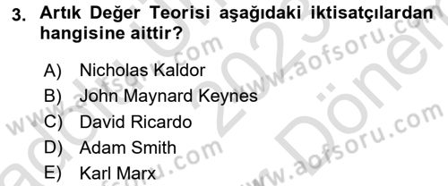Gelir Dağılımı ve Yoksulluk Dersi 2023 - 2024 Yılı (Final) Dönem Sonu Sınav Soruları 3. Soru