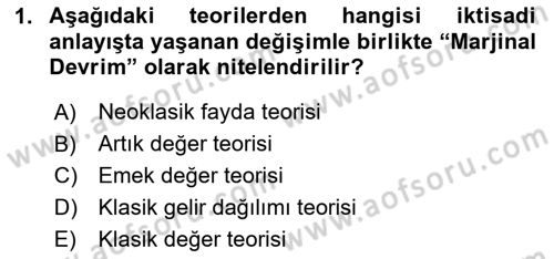 Gelir Dağılımı ve Yoksulluk Dersi 2023 - 2024 Yılı Yaz Okulu Sınav Soruları 1. Soru