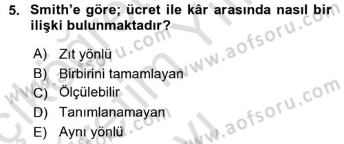 Gelir Dağılımı ve Yoksulluk Dersi 2023 - 2024 Yılı Yaz Okulu Sınav Soruları 5. Soru