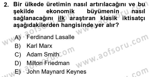 Gelir Dağılımı ve Yoksulluk Dersi 2024 - 2025 Yılı (Vize) Ara Sınav Soruları 2. Soru