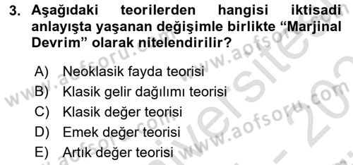 Gelir Dağılımı ve Yoksulluk Dersi 2024 - 2025 Yılı (Vize) Ara Sınav Soruları 3. Soru