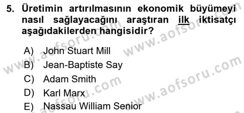 Gelir Dağılımı ve Yoksulluk Dersi 2025 - 2026 Yılı (Vize) Ara Sınav Soruları 5. Soru