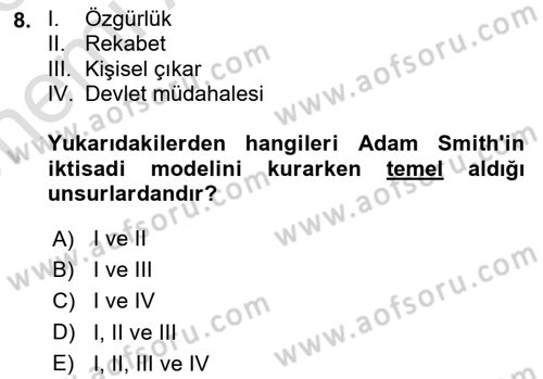 Gelir Dağılımı ve Yoksulluk Dersi 2025 - 2026 Yılı (Vize) Ara Sınav Soruları 8. Soru