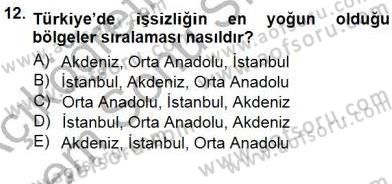 İstihdam ve İşsizlik Dersi 2012 - 2013 Yılı (Final) Dönem Sonu Sınav Soruları 12. Soru