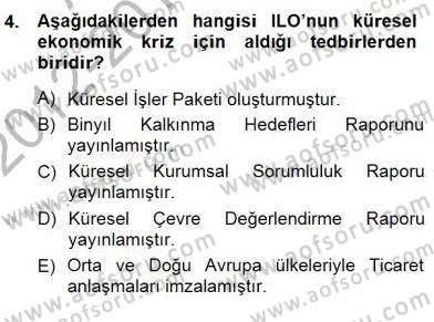 İstihdam ve İşsizlik Dersi 2012 - 2013 Yılı (Final) Dönem Sonu Sınav Soruları 4. Soru