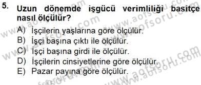 İstihdam ve İşsizlik Dersi 2012 - 2013 Yılı (Final) Dönem Sonu Sınav Soruları 5. Soru
