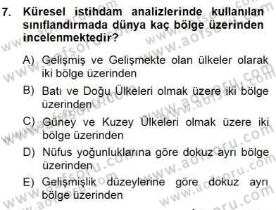 İstihdam ve İşsizlik Dersi 2012 - 2013 Yılı (Final) Dönem Sonu Sınav Soruları 7. Soru