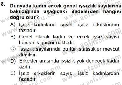 İstihdam ve İşsizlik Dersi 2012 - 2013 Yılı (Final) Dönem Sonu Sınav Soruları 8. Soru