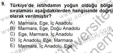 İstihdam ve İşsizlik Dersi 2012 - 2013 Yılı (Final) Dönem Sonu Sınav Soruları 9. Soru
