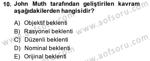 İstihdam ve İşsizlik Dersi 2013 - 2014 Yılı (Vize) Ara Sınav Soruları 10. Soru