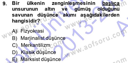 İstihdam ve İşsizlik Dersi 2013 - 2014 Yılı (Vize) Ara Sınav Soruları 9. Soru