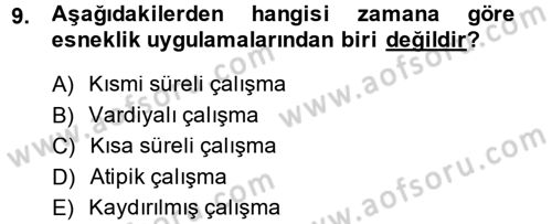 İstihdam ve İşsizlik Dersi 2013 - 2014 Yılı (Final) Dönem Sonu Sınav Soruları 9. Soru