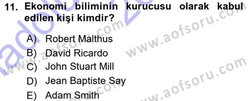 İstihdam ve İşsizlik Dersi 2015 - 2016 Yılı (Vize) Ara Sınav Soruları 11. Soru