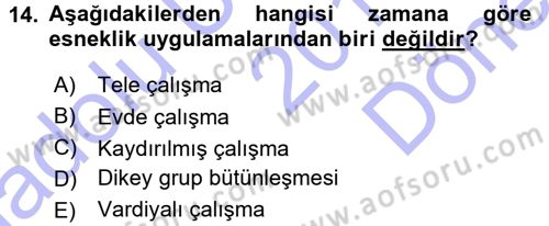İstihdam ve İşsizlik Dersi 2015 - 2016 Yılı (Final) Dönem Sonu Sınav Soruları 14. Soru