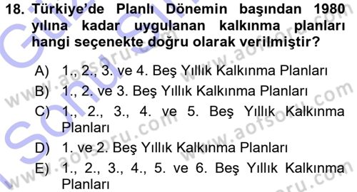 İstihdam ve İşsizlik Dersi 2015 - 2016 Yılı (Final) Dönem Sonu Sınav Soruları 18. Soru