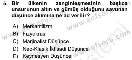 İstihdam ve İşsizlik Dersi 2017 - 2018 Yılı 3 Ders Sınav Soruları 5. Soru