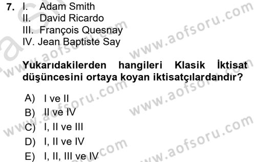 İstihdam ve İşsizlik Dersi 2017 - 2018 Yılı (Vize) Ara Sınav Soruları 7. Soru