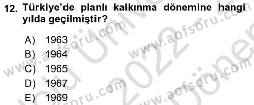 İstihdam ve İşsizlik Dersi 2022 - 2023 Yılı (Final) Dönem Sonu Sınav Soruları 12. Soru