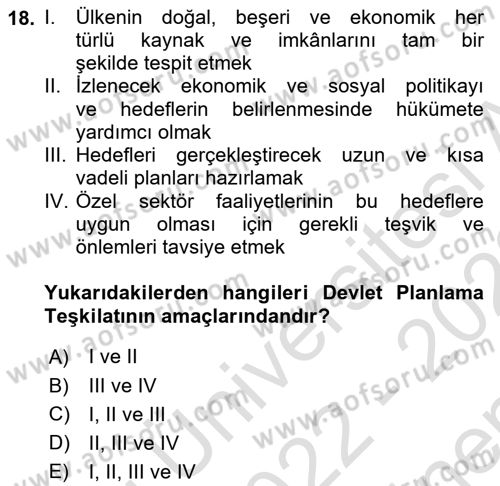 İstihdam ve İşsizlik Dersi 2022 - 2023 Yılı (Final) Dönem Sonu Sınav Soruları 18. Soru