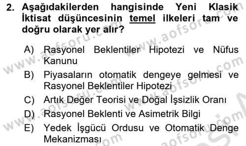 İstihdam ve İşsizlik Dersi 2022 - 2023 Yılı (Final) Dönem Sonu Sınav Soruları 2. Soru