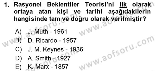 İstihdam ve İşsizlik Dersi 2022 - 2023 Yılı Yaz Okulu Sınav Soruları 1. Soru