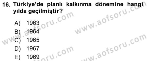 İstihdam ve İşsizlik Dersi 2023 - 2024 Yılı (Final) Dönem Sonu Sınav Soruları 16. Soru